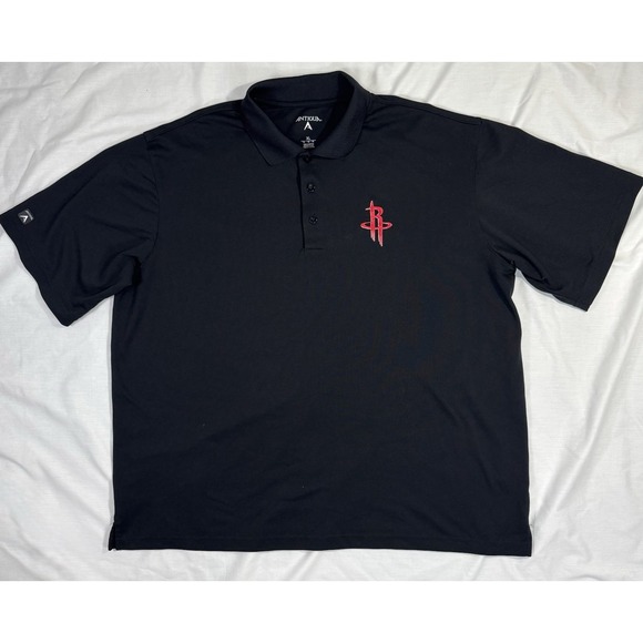 Antigua Other - Houston Rockets Men XL Polo Shirt Black Red ‎ Embroidered Logo Antigua